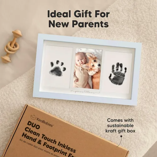 Miniatura 4 de Kit de huellas de manos y pies sin tinta, para niño, niña, recién nacido, recuerdo - Almohadilla de tinta sin desorden para huella de mano de bebé