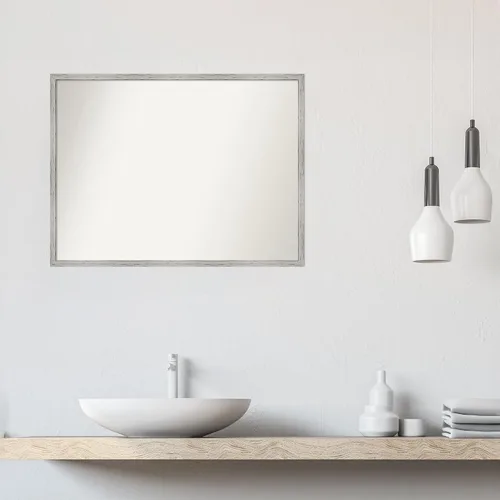 Miniatura 825 de Amanti Art Espejo de baño blanco para sobre el fregadero, 32 x 45 pulgadas, espejo de tocador rectangular blanco esbelto, marco de madera moderno