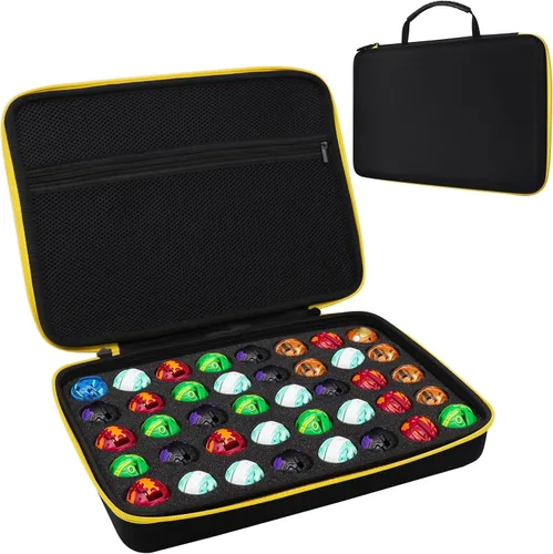 Estuche organizador de juguetes compatible con Bakugan Battle Planet, BakuCores, Armored Alliance, Geogan Rising, organizador de juguetes (40, negro)