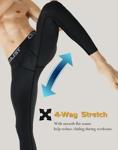 Miniatura 5 de Paquete de 5 o 4 pantalones de compresión térmica para hombre, con forro polar, mallas deportivas para clima frío, ropa de invierno