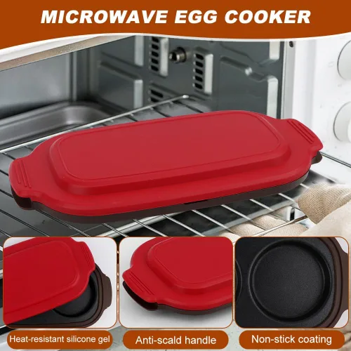 Miniatura 4 de Olla de huevos para microondas, de calor rápido, para cocinar huevos y freidora para sándwiches de desayuno, ahorra tiempo, portátil para el hogar