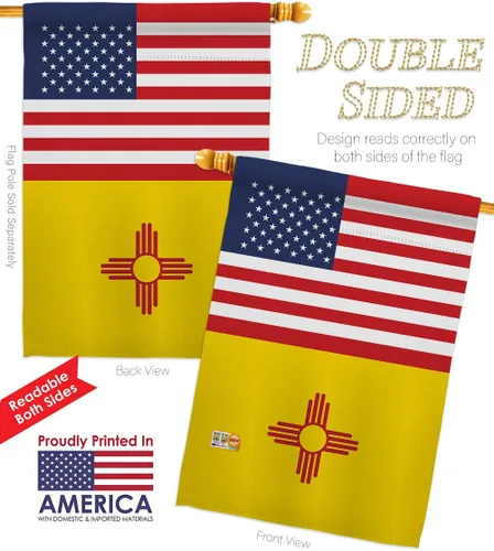 Miniatura 3 de US New Mexico Garden House Flags Set Americana States USA American Territories Republic Country Particular Area Small Decorative Gift Yard Banner