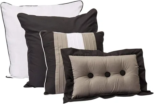 Miniatura 5 de Chezmoi Collection Loft - Juego de edredón de lujo a rayas de 6 piezas (tamaño individual, negro/gris/blanco)