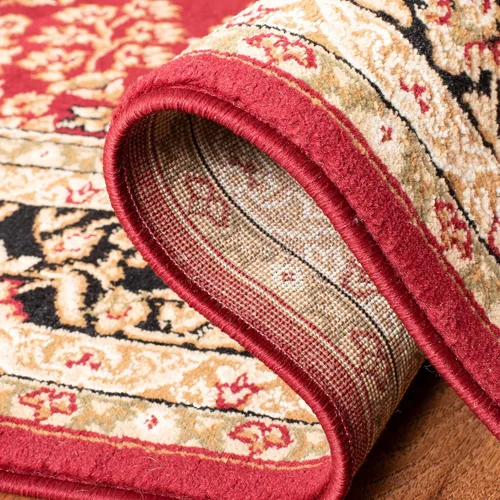 Miniatura 6 de Safavieh Lyndhurst Collection, LNH214A, tapete oriental tradicional en rojo y negro, Polipropileno, Rojo/Negro