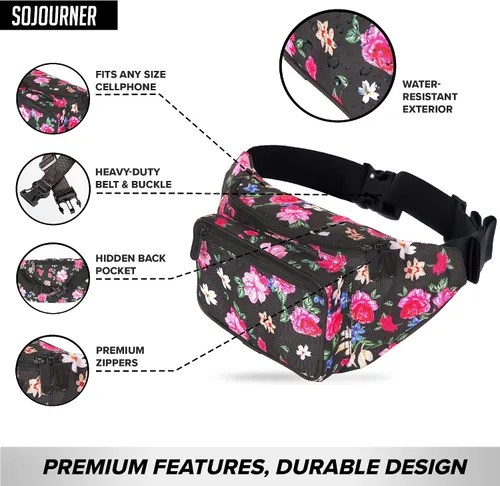 Miniatura 2 de SoJourner Riñonera, bolsa para la cintura con estampado y bolsas de fiesta para hombres, mujeres festivales, raves bonita bolsa para la cintura