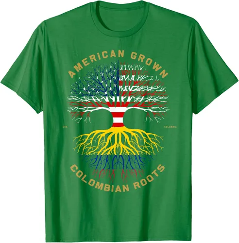 Miniatura 53 de Camiseta de regalo con la bandera de Estados Unidos con árbol de raíces colombianas