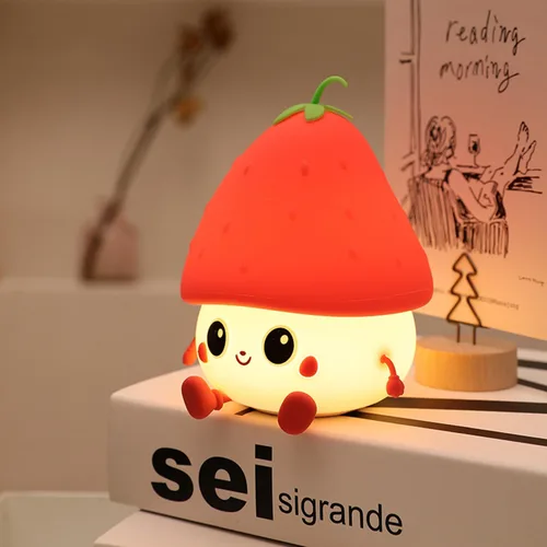 Miniatura 10 de Linda luz nocturna de dinosaurio, brillo ajustable, lámpara de noche de noche para bebé, recarga USB, decoración de habitación de bebé, luz nocturna