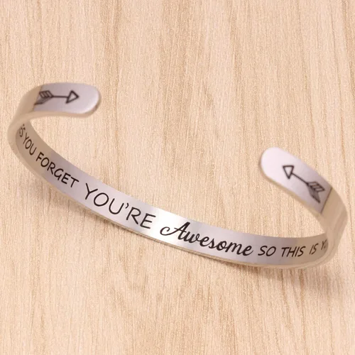Miniatura 4 de Btysun Pulseras con frase personalizable, para el Día de la Madre, de su hija, regalos motivacionales para graduación o cumpleaños, para mujeres
