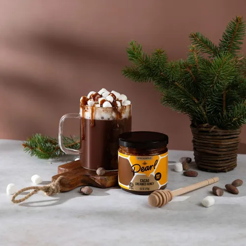 Miniatura 6 de Pearl Honey Spreads - Miel cruda en crema con sabor a chocolate orgánico de cacao - Sin químicos, sin soja y miel cruda 100% natural Tarro de 8.8