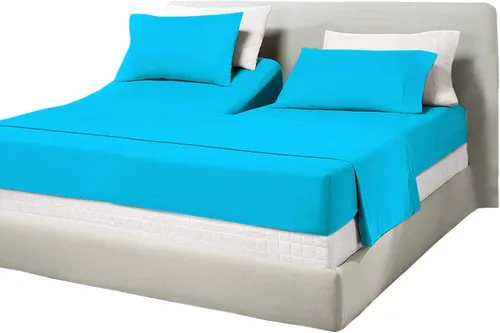 Miniatura 29 de Juego de sábanas de algodón de 600 hilos tamaño Queen dividido para base de cama ajustable, juego de sábanas de 4 piezas con bolsillo profundo