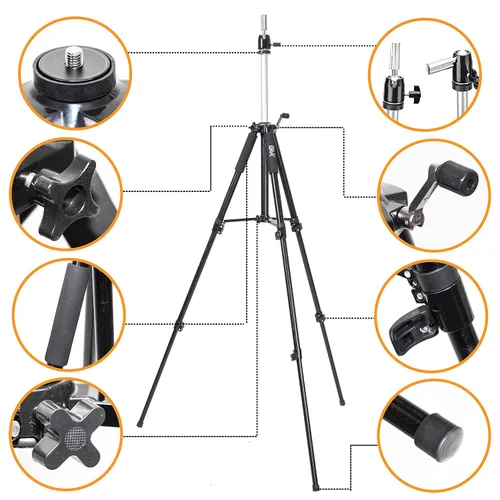 Miniatura 2 de GEXWORLDWIDE GEX - Soporte de trípode de maniquí resistente de 63 pulgadas para peluca, práctica de entrenamiento de cosmetología, cabeza de Negro