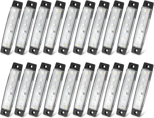 MADCATZ Paquete de 20 luces traseras de 3.8 pulgadas, 10 rojos y 10 verdes, 6 luces LED de giro lateral, luces traseras, camión, caravana, barco,