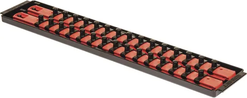 Miniatura 7 de Ernst Manufacturing Organizador de Dados Boss de 18 Pulgadas con 2 Rieles de 1/2 Pulgada de Impulso con Sujeción Segura de Bloqueo Giratorio y Rojo
