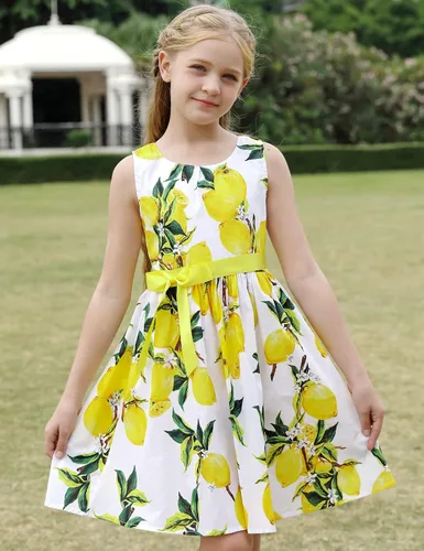 Miniatura 83 de Vestido de verano para niña, de algodón, con diseño floral