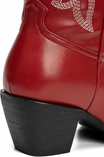 Miniatura 7 de SO SIMPOK Botas altas bordadas hasta la rodilla para mujer, botas vaqueras de tacón grueso para mujer, botas vaqueras occidentales