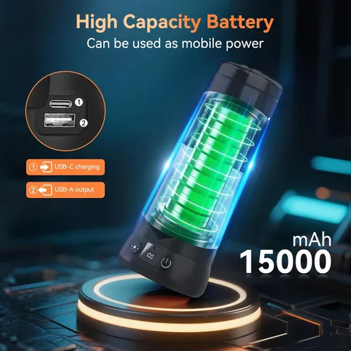 Miniatura 2 de Dimgogo15000mAh Luz recargable para acampar, luz de trabajo LED portátil Standing Light with 7ft Max Height, 5500 Lumen 6500/4500/3500K Dimmable