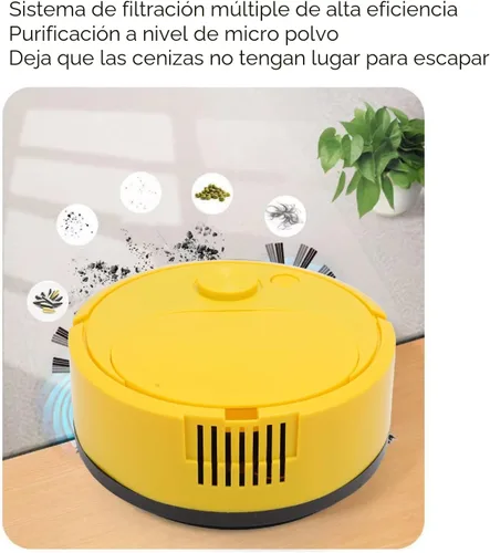 Miniatura 5 de Fdit Robot Aspirador, Mini Robot Automático de Evitación USB Carga Inteligente para Pisos de Madera para Alfombras (Amarillo)