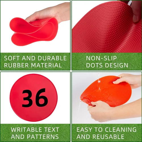 Miniatura 4 de Marcadores de puntos de 9/10 pulgadas, marcadores de goma antideslizantes de agilidad, conos de campo plano para gimnasio/fútbol PE, marcadores