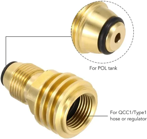 Miniatura 2 de Adaptador universal de tanque de propano antiguo a nuevo, convierte la válvula de servicio del tanque POL LP a QCC1 / tipo 1 manguera o regulador