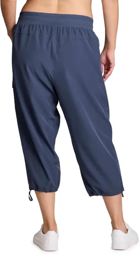 Miniatura 15 de RBX Active - Pantalón capri para mujer, talla grande, ligero, tejido, con cordón, estilo cargo