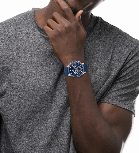 Miniatura 4 de Tommy Hilfiger Reloj de cuarzo de acero inoxidable para hombre con correa de silicona azul 21 Modelo 1791970 Azul Patchwork Reloj de cuarzo