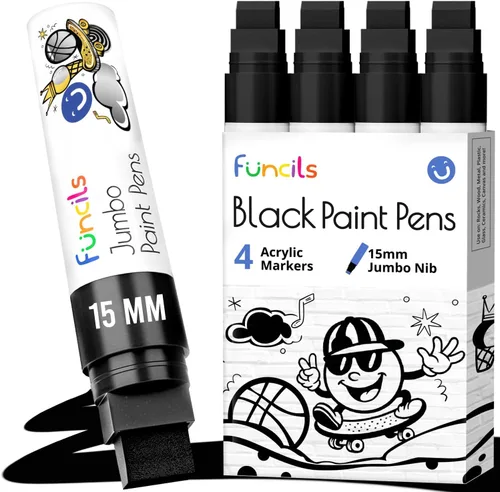 Miniatura 13 de Marcadores de pintura a base de aceite jumbo de 0.591 in (paquete de 10) - Bolígrafos de pintura al óleo para metal, tela, vidrio, rocas, neumáticos