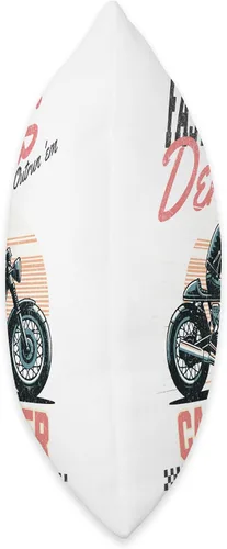 Miniatura 2 de Skeleton And Charm Clothing Co Cafe Racer Faster Than Hell, Outrun Your Demons Throw Pillow, 16x16, Multicolor