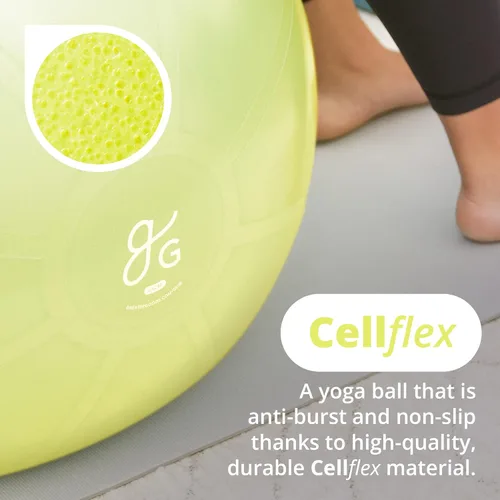 Miniatura 4 de Greater Goods Pelota de yoga anti-estallido para pilates, estabilidad, embarazo y entrenamientos, incluye bomba, en varios tamaños y colores Verde