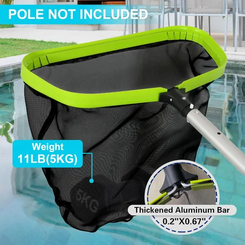 Miniatura 6 de Sepetrel, Red de piscina, redes profesionales para limpieza con bolsa profunda de nailon, marco de aluminio resistente y rastrillo de mango