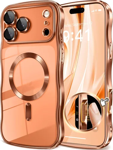 Miniatura 36 de GVIEWIN Funda para iPhone 16 Pro Compatible con MagSafe, Mejorada [Protección Completa de la Cámara][Marco de Ondas Lindo][Protección de Grado