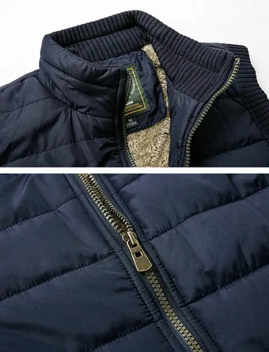 Miniatura 4 de Vcansion - Chaleco de felpa para hombre casual acolchado de cuello alto