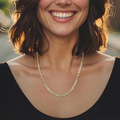 Miniatura 2 de Ross-Simons Gemstone Tennis Necklace in Sterling Silver