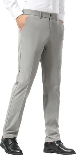 Miniatura 12 de Plaid&Plain - Pantalones chinos, a los tobillos de corte ajustado, elásticos, color caqui, para hombre