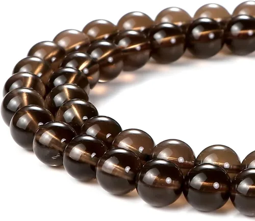 Miniatura 65 de Cuentas de ónix negro BEADNOVA con cuentas de cristal natural, piedras preciosas, redondas, sueltas, curativas de energía con cordón elástico de 01)