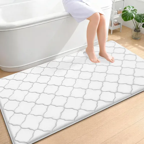 Miniatura 169 de OLANLY Alfombra de Baño de Espuma Viscoelástica de 24 x 16 pulgadas, Ultra Suave y Absorbente, Alfombras de Baño Antideslizantes, Cómodas, Lavables