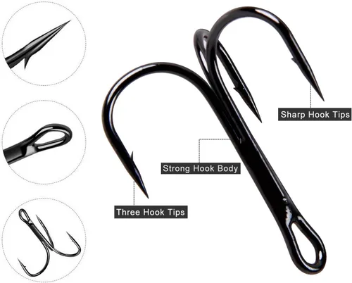 Miniatura 3 de Kit de anzuelos agudos de pesca para agua salada y agua dulce, ganchos agudos de púas de acero de alto carbono, fuertes y afilados, curvados