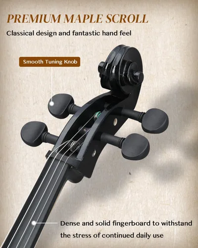 Miniatura 2 de Ktaxon Violonchelo eléctrico 4/4 de tamaño completo silencioso con bolsa portátil, auriculares estéreo, cable premium y colofonia, arco y puente