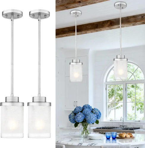 Miniatura 13 de TENGXIN Lámpara Colgante Moderna para Isla de Cocina, Accesorio de Lámpara de Techo Colgante de Oro Cepillado, Iluminación Colgante de Estilo Granja