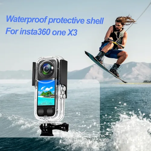 Miniatura 7 de Funda impermeable para cámara de acción Insta 360 one X3, carcasa protectora de buceo subacuático 40M con accesorios de soporte