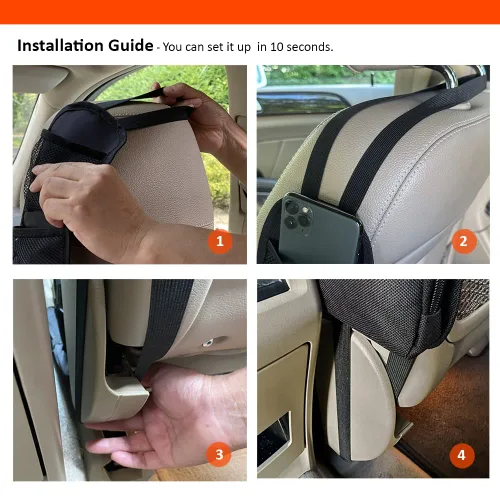 Miniatura 3 de Organizador Lateral para Asiento de Coche, Bolsa Colgante de Almacenamiento para Asiento de Auto, para Teléfonos, Bebidas, Soporte para Cosas