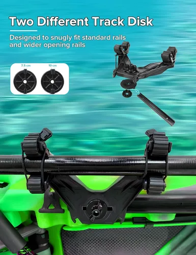 Miniatura 6 de Soporte de paleta de kayak, accesorios de kayak para pesca, accesorios de montaje en pista de kayak de doble cabeza, soporte de paleta compensada