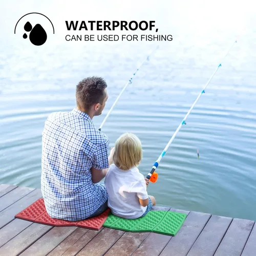 Miniatura 5 de Jutom Almohadilla de espuma de camping para piso, plegable, para senderismo, espuma EVA, impermeable, para asiento, silla, estadio, montañismo