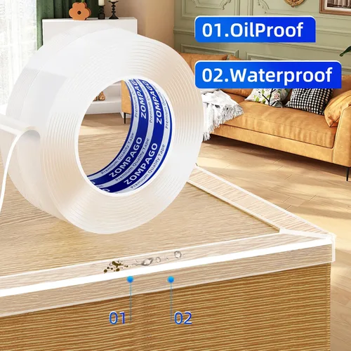 Miniatura 6 de ZOMPAGO Tira protectora de bordes a prueba de bebés, protectores de esquina transparentes para muebles, 1.2 pulgadas x 9.84 pies, protectores