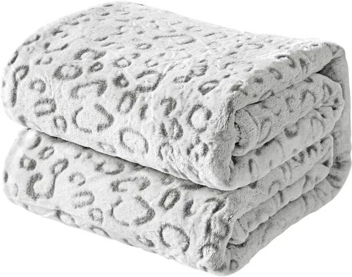 FY FIBER HOUSE Manta de forro polar de franela con relleno de microfibra, ligera y acogedora, cubrecama de microfibra de lujo para adultos, 90"X90",