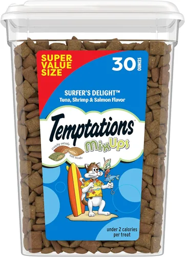 Temptations MixUps Surfer's Delight - Golosinas crujientes y suaves para gatos, 30 onzas