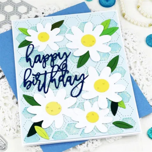 Miniatura 2 de DzIxY Shadow Two Words Happy Birthday - Troqueles de corte de metal para hacer tarjetas, papel de relieve, troquelados, plantillas de máquina para 41