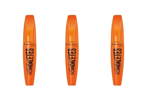 Rimmel London Volume Flash Scandal Eyes Mascara, negro [001] 0.41 onzas (paquete de 3)