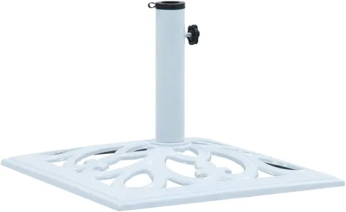 Miniatura 22 de Base redonda para sombrilla de patio, soporte resistente para sombrilla para exteriores, patio, piscina, al aire libre, blanco, 26.5 libras, hierro