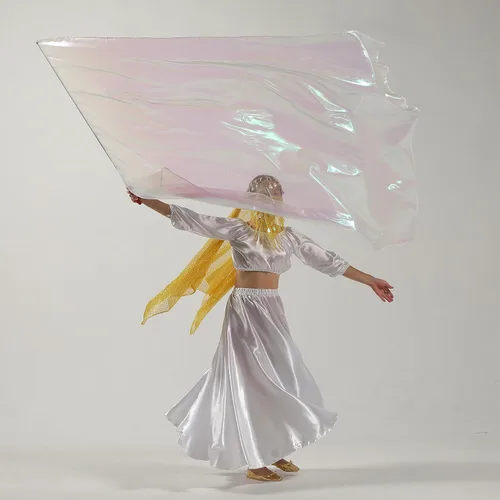 Miniatura 8 de MUNAFIE Banderas de adoración para danza, alabanza, banderas de iglesia para adoración, Banderas de Danza transparentes