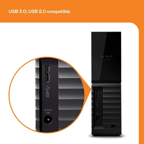 Miniatura 3 de WD Disco duro externo de escritorio My Book de 12 TB, USB 3.0, HDD externo con protección por contraseña y software de copia de seguridad automática